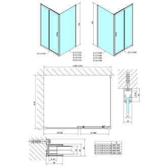 EASY BLACK obdĺžnikový sprchovací kút 1200x700mm, číre sklo L/P varianta
