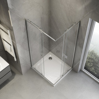 AGGA obdĺžniková sprchová zástena 800x700mm, číre sklo