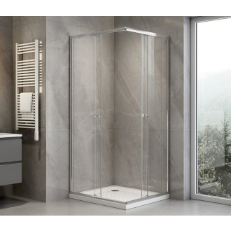 AGGA obdĺžniková sprchová zástena 900x800mm, číre sklo