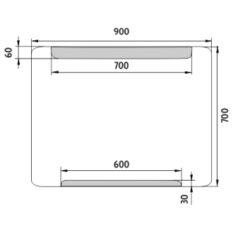 Nimco Séria 22000 ZP 22019 LED zrkadlo 900x700 rám hliníkový