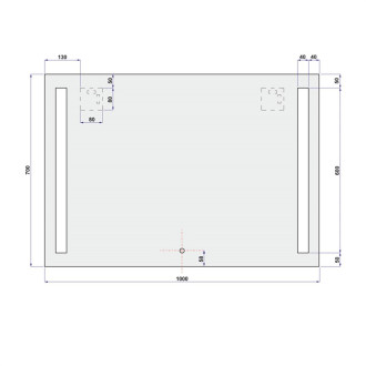 Zrkadlo 1000x700 mm, LED osvetlenie CN695