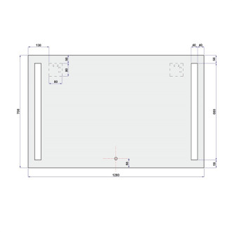 Zrkadlo 1200x700 mm, LED osvetlenie CN696