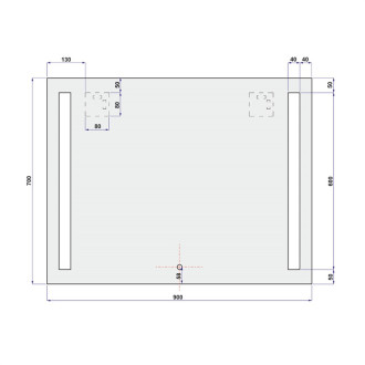 Zrkadlo 900x700 mm, LED osvetlenie CN701