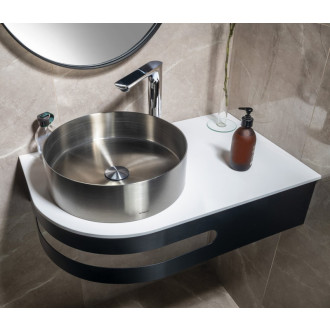 PULSE rohový stolík s umývadlom 755x455mm, pravý, nerez mat BM760-0101-01 BM760-0101-01