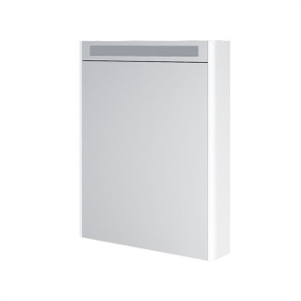 Siena, zrkadlová galerka s LED osvetlením, 644x820x140 mm, biela lesk, 1 dvere CN415GB
