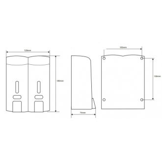 BEMETA Dávkovač tekutého mydla dvojitý 2x300ml, plast lesk 121209132