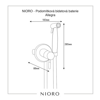 NIORO - Podomietková bidetová batéria Tiziana - čierna matná