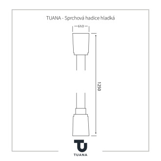 TUANA - Sprchová hadica hladká - chróm - 125 cm