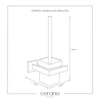 CERANO - Nástenná WC kefa Alto - chróm