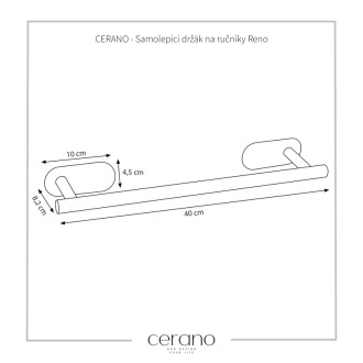 CERANO - Samolepiaci držiak na uteráky Reno - chróm