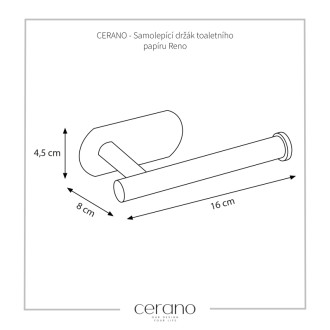 CERANO - Samolepiaci držiak toaletného papiera Reno - chróm