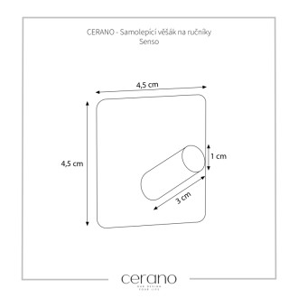 CERANO - Samolepiaci vešiak na uteráky Senso - chróm