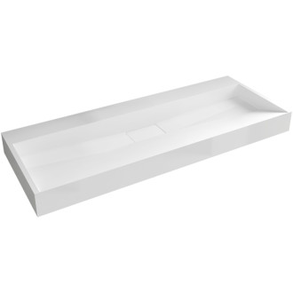 CERANO - Umývadlo z liateho mramoru Vita - nástenné aj na dosku - biela lesklá - 100x46 cm