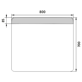 Nimco Séria 23000 ZP 23003 LED zrkadlo 800x700 rám hliníkový