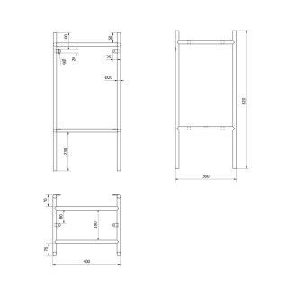 PUNO podstavec pod umývadlo 400x820x360mm, zlato mat SKA570-5