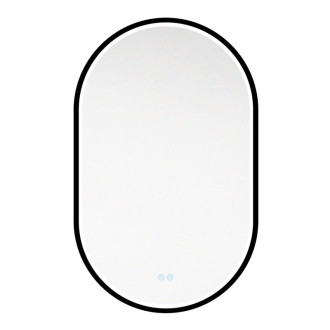 Zrkadlo oválne 500x800 mm, LED osvetlenie, čierny rám CN170