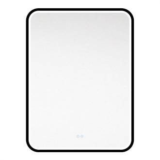Zrkadlo hranaté 600x800 mm, LED osvetlenie, čierny rám CN171