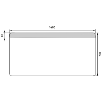 Nimco Séria 23000 ZP 23008 LED zrkadlo 1400x700 rám hliníkový