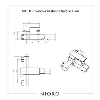 CERANO - Vaňová nástenná batéria Elma - chróm