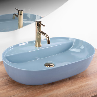 Rea Umývadlo na dosku REA Aura 61 L.Blue Shiny REA-U6618