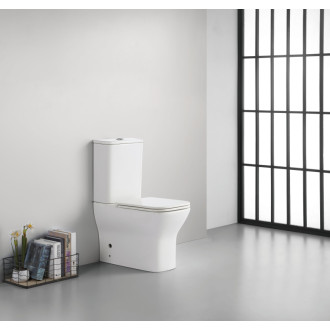 CERANO - WC kombi Hugo, Rimless + UF sedátko - biela lesklá - 63,5x35,5 cm