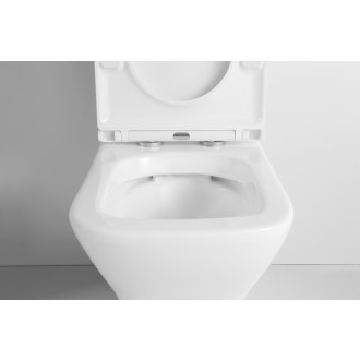 CERANO - WC kombi Hugo, Rimless + UF sedátko - biela lesklá - 63,5x35,5 cm