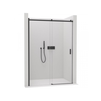CERANO - Sprchové posuvné dvere Santoro Ľ/P - 8 mm - čierna matná, transparentné sklo - 130x195 cm