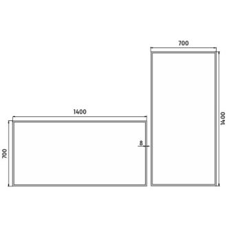 Nimco Séria 13000 ZP 13008 LED zrkadlo 1400x700 rám hliníkový