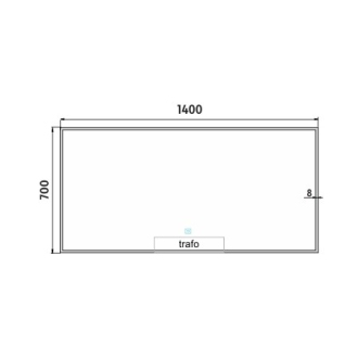 Nimco Séria 13000 ZP 13008V LED zrkadlo 1400x700 s dotykovým senzorom rám hliníkový
