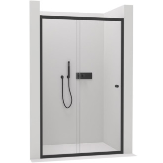 CERANO - Sprchové posuvné dvere Varone POINT Ľ/P - 6 mm - čierna matná, transparentné sklo - 150x195 cm