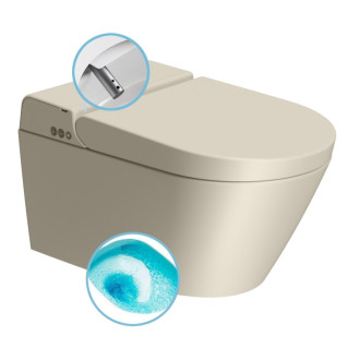WCLEAN závesné WC Swirlflush s integrovaným elektronickým bidetom, creta dual-mat
