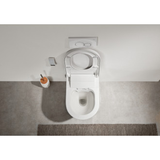 CERANO - Závesná WC misa s integrovaným elektronickým bidetom Cronus Premium, Vortex Rimless 180 ° + UF sedátko - biela lesklá - 59,3x38,4 cm