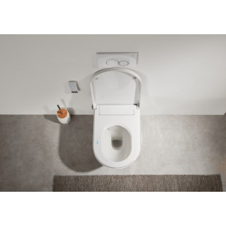 CERANO - Závesná WC misa s integrovaným elektronickým bidetom Cronus Premium, Vortex Rimless 180 ° + UF sedátko - biela lesklá - 59,3x38,4 cm