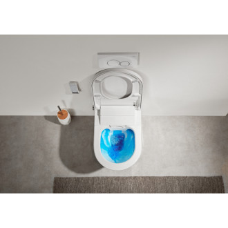 CERANO - Závesná WC misa s integrovaným elektronickým bidetom Cronus Premium, Vortex Rimless 180 ° + UF sedátko - biela lesklá - 59,3x38,4 cm