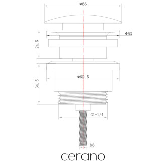 CERANO - Umývadlový výpust - 5/4“ - click-clack - univerzálny - biely lesklý