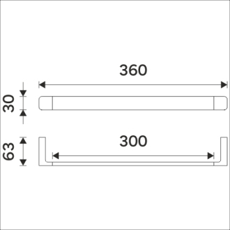 Nimco Maya MAC 29035-90 Držiak na uteráky, 36 cm čierna matná