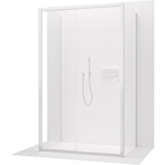 CERANO - Trostenný sprchovací kút Varone POINT UL/P - 6 mm - chróm, transparentné sklo - 120x100x195 cm - posuvný