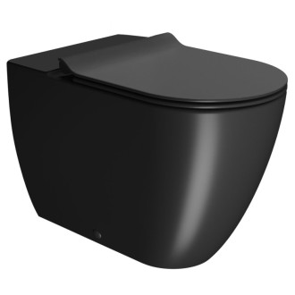 PURA WC misa kombi spodný/zadný odpad, Swirlflush, 36x63cm, čierna dual-mat
