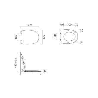 MODO WC sedátko, Soft Close, Quick Release, čierna mat