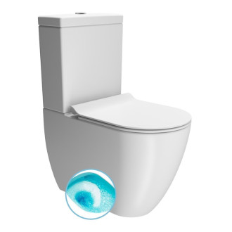 PURA WC kombi, Swirlflush, spodný/zadný odpad, biela dual-mat