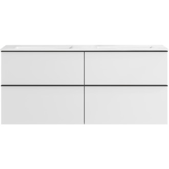 CERANO - Kúpeľňová skrinka pod umývadlo Velora - biela matná - 120x49, 8x45, 2 cm