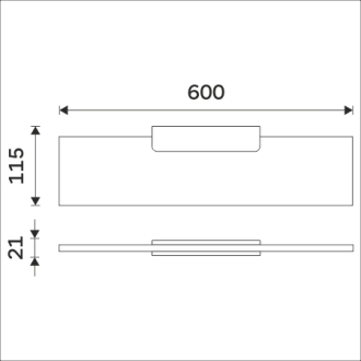 Nimco Maya MAC 29091B-60-90 Polica, 60 cm čierna matná