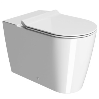 KUBE X WC misa kombi spodný/zadný odpad, Swirlflush, 36x63cm, biela ExtraGlaze