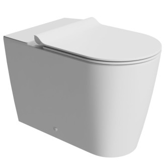 KUBE X WC misa kombi spodný/zadný odpad, Swirlflush, 36x63cm, biela dual-mat