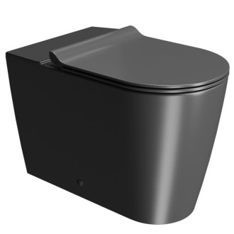 KUBE X WC misa kombi spodný/zadný odpad, Swirlflush, 36x63cm, čierna dual-mat