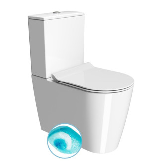 KUBE X WC kombi, Swirlflush, spodný/zadný odpad, biela ExtraGlaze
