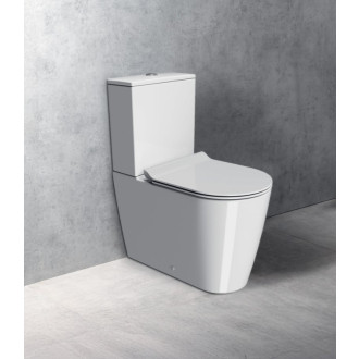 KUBE X WC kombi, Swirlflush, spodný/zadný odpad, biela ExtraGlaze