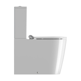 KUBE X WC kombi, Swirlflush, spodný/zadný odpad, biela ExtraGlaze