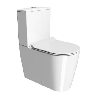 KUBE X WC kombi, Swirlflush, spodný/zadný odpad, biela ExtraGlaze