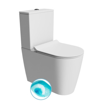 KUBE X WC kombi, Swirlflush, spodný/zadný odpad, biela dual-mat